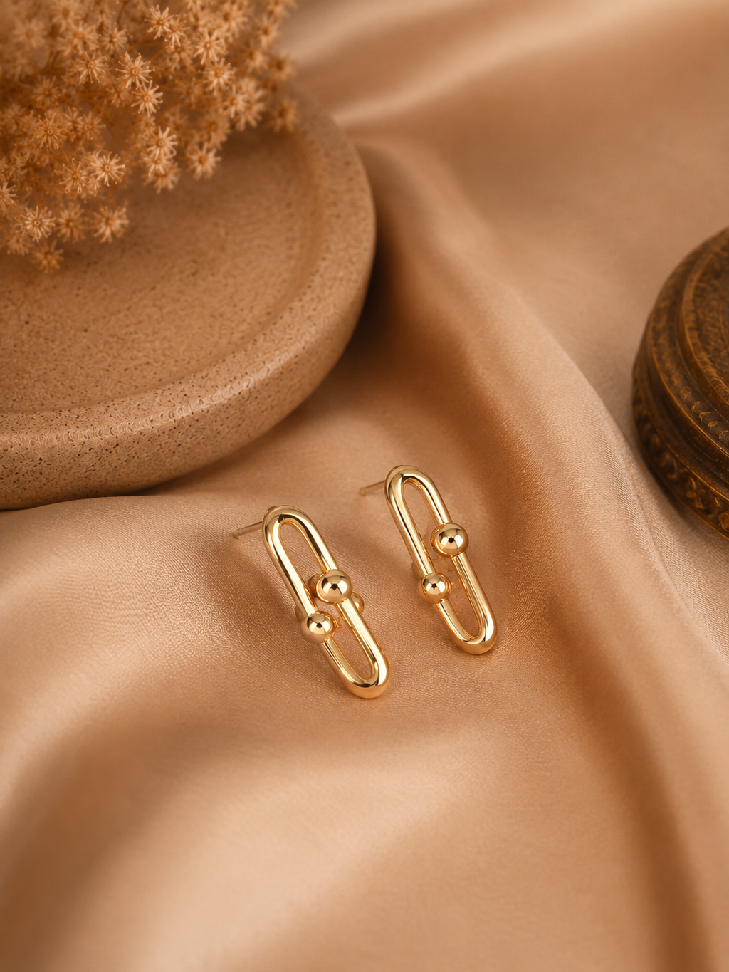 Golden Link Minimalist Earrings