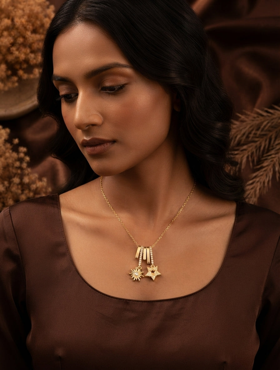 Celestial Initial M Necklace