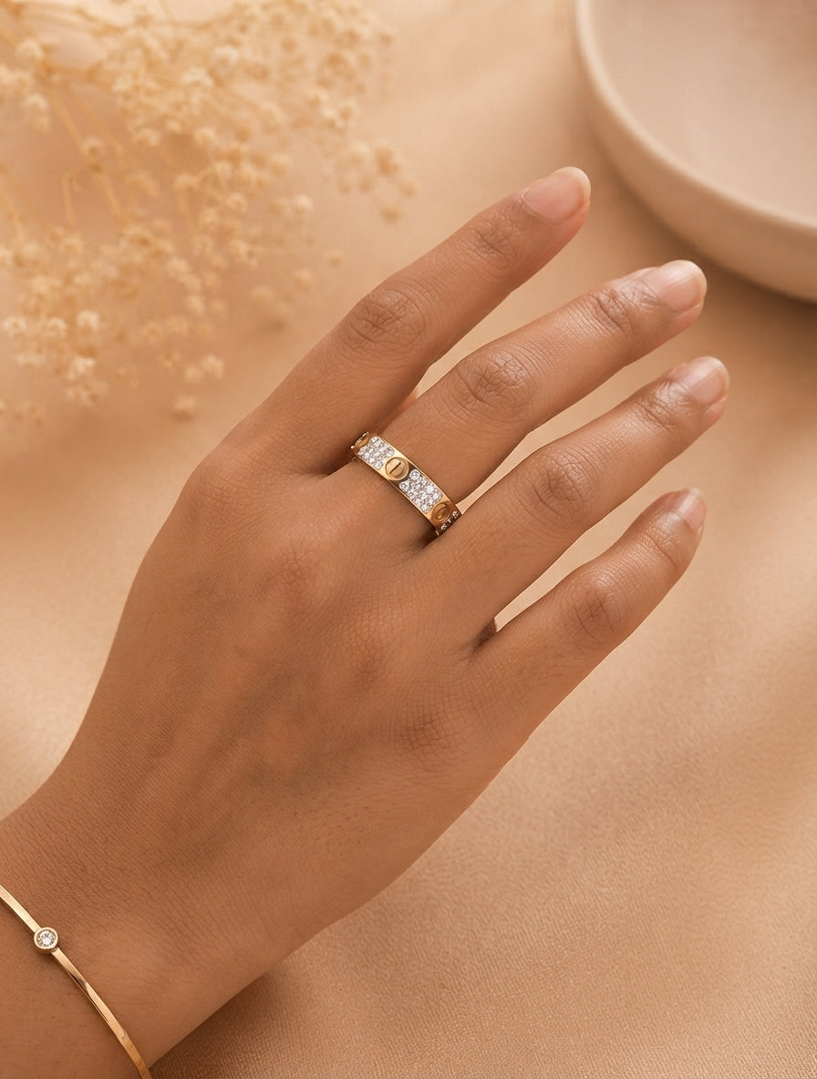 Crystal Love Band Ring