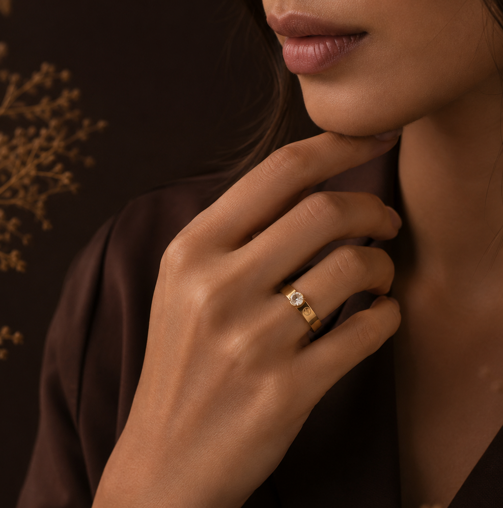 Solitaire Halo Accent Ring