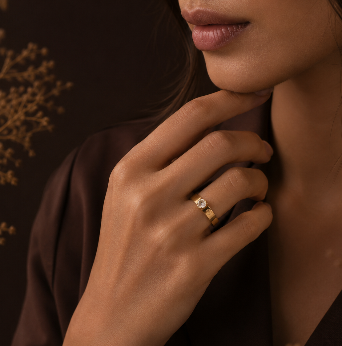 Solitaire Halo Accent Ring