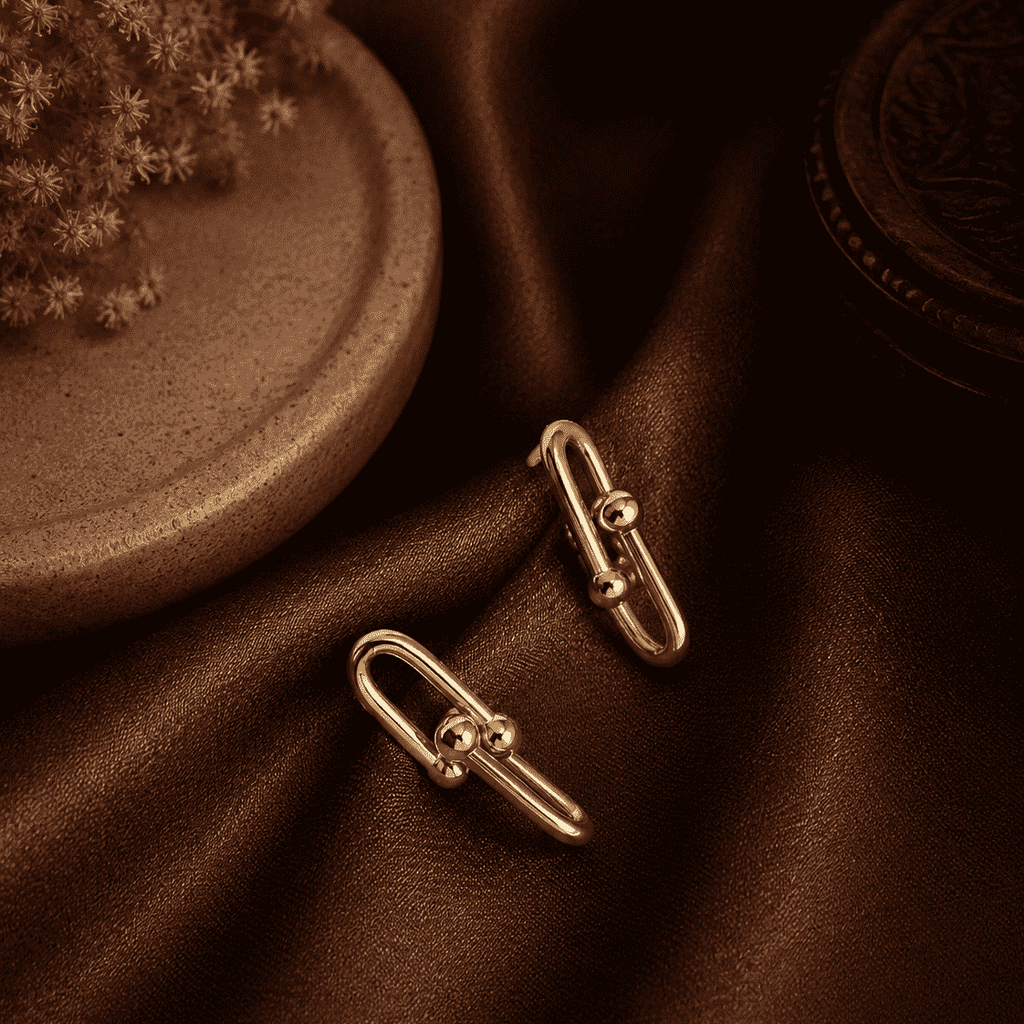 Golden Link Minimalist Earrings