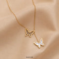 Danylor Butterfly Élan gold-tone necklace with two butterfly pendants